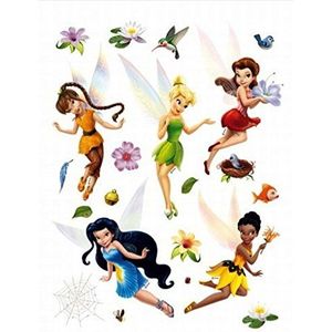 Disney Fairies Tinker Bell, Fawn, Rosetta, Iridessa, Silvermist Poster-Sticker Wall-Tattoo 85x65 cm