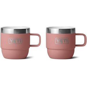 YETI Rambler Espresso Mug, Vacuum Insulated Stainless Steel Stackable Mug, Sandstone Pink, 2 Pack 6 oz (177 ml)