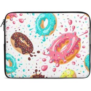 Kleurrijke Donuts Laptop Sleeve Case Casual Computer Beschermhoes Slanke Tablet Draagtas 17 inch