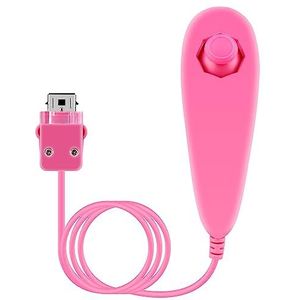 OSTENT Motion Based Wired Nunchuck Controller Compatibel voor Nintendo Wii Console Video Game Kleur Roze