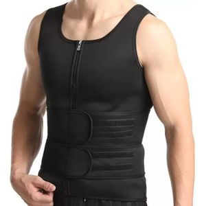 Mens Body Slimming belt Sheath Belly Workout tummy gym wrap waist Trainer Shaper with Double Zipper(Size:L)
