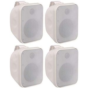 4x Pronomic OLS-5 WH DJ PA Outdoor-luidsprekers voor tuin, terras, restaurant (4x 80 Watt, beschermingsklasse IP56, 8 Ohm, 5,25"" woofer) wit