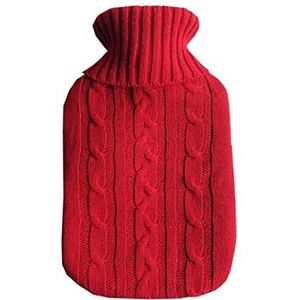 Mini warm water bottlehot, warmwaterkruik gebreide beschermhoes voor 2 liter grote warmwaterkruik PVC warmwaterzakken anti-brandende hoes verwarmende handen 16 kleuren (maat : GY) (Maat: RD)
