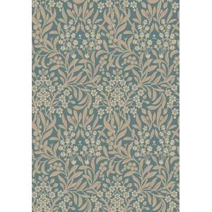 behang bloemen turquoise en beige 53 cm x 10.05 m - van Sanders & Sanders