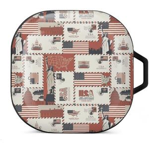 Patroon op thema Usa oordopjes hoesje compatibel met Samsung hard shell beschermhoes zwart-stijl