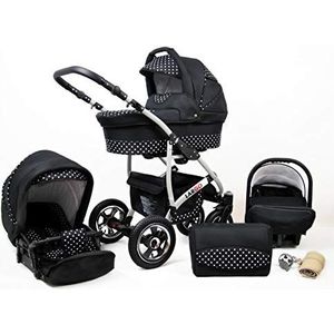 Kinderwagen 3in1 2in1 Set Isofix Buggy Autostoeltje NEW-L-Go by SaintBaby black & dots 3in1 (inclusief autostoeltje)