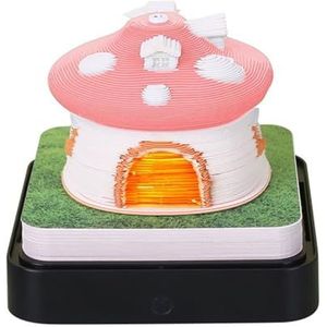 HomeJoySet 3D Paddenstoelkalender 2025, Roze 3D Bureau Memo Paddenstoel, Uurwerk For Kantoor, Bureau, Schoolgebeurtenis Herinnering(Pink)
