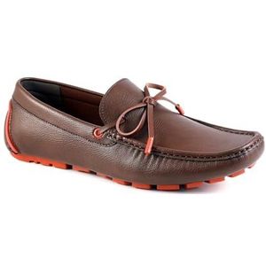 GUESS Heren Almer Driving Style Loafer, donkerbruin/oranje 200, 10.5 UK, Donkerbruin Oranje 200, 44.5 EU