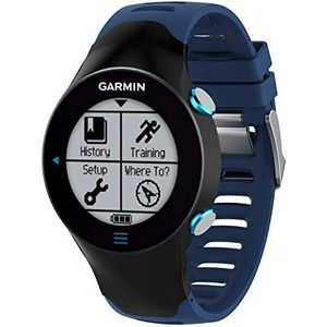 Yikamosi Compatible With Garmin Forerunner 610 Band,Genuine Soft Silicone Watch Band Stainless Steel Clasp Replacement Strap for Garmin Forerunner 610(Drak blue)