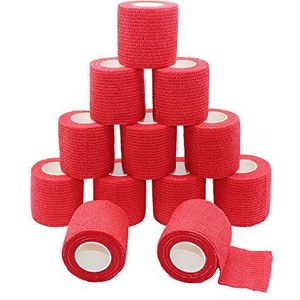 Samenhangend verband (5 cm (Pack van 12), rood)