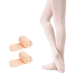 Soudittur Ballet danspanty voor vrouwen meisjes school dagelijks ultra zachte voet strakke legging (kinderen/kinderen/tieners/vrouwen), 2 paar - roze, XS