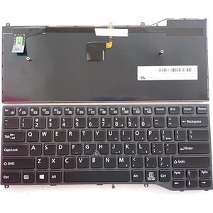 Zwart Geen achtergrondverlichting met aanwijzer US-Intl Toetsenbord Grijs Frame Voor Fujitsu voor Lifebook U747 U748 U749