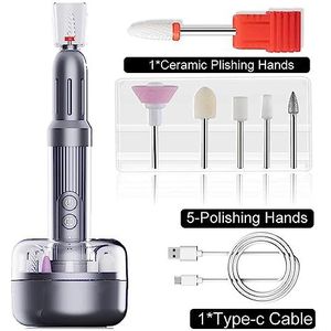 Elektrische nagelvijl, Professionele Elektrische Nagelboormachine, Draagbare E-vijl, Oplaadbare Nagelschuurmachine, Nagelgereedschap For Thuis, Stabiele Zes Versnellingen voor zowel natuurlijke als ku