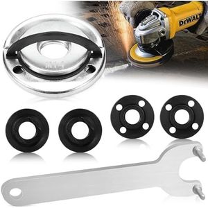 6 stuks accessoires voor haakse slijper, M14 snelspanmoer met flex-sleutel en interne externe slijper flensinstallatie compatibel met 125 mm haakse slijpers