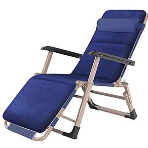 GEIRONV Opklapbare Zero Gravity-stoelen,178×52×25 Cm Binnen Buiten Ligstoelen met Hoofdkussen Afneembaar Zitkussen Strandstoel Fauteuils (Color : Blue, Size : 178x52x25cm)