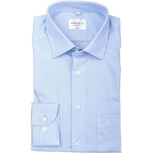 Marvelis Modern Fit overhemd met lange mouwen Chambray, Blauw 11, 43