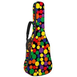 Niaocpwy 40 41 42 inch gitaartassen, waterdichte gewatteerde akoestische gitaarkoffer rugzak met verstelbare schouderriem en zakken, oranje, Multi kleuren 10, 42.9x16.9x4.7 in, Kunst Decor