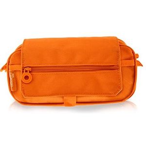 Etui Drievoudige Grote Binnendelen met Afzonderlijke Ritssluitingen Multifunctionele Hoes voor Schoolmateriaal (Orange)