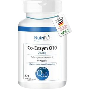 Co-Enzym Q10 200mg - 90 Capsules - Hoge Dosis - 100% Veganistisch - Duitse Productie & Laboratoriumtests - NutriFair | Premium & Fair