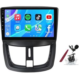 Android 14 Autoradio Sat Navi voor P-eugeot 207(2006-2015) 9 Inch Touchscreen Multimedia Speler met Draadloze Carplay GPS Navigatie FM RDS Bluetooth 5G-WiFi SWC DSP,M120s