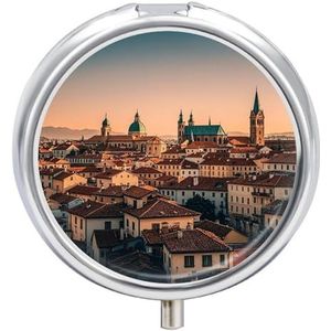 Ronde pillendoos 3 compartimenten draagbare medicijnpillendoos één maat pillendoos voor zakpillenorganisator en vitaminecontainers voor reizen