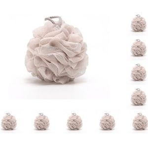 10 Set Bad Ballen Mesh Exfoliërende Badhanddoek Scrub Hydraterende Cleaner Foam Huid Badkamer Levert Scrubbers Licht Koffie