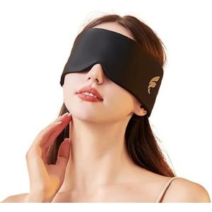 Cmis Kbei Zijden slaapmasker ooglapje blokkerende licht oogmasker oogmasker oogmasker zacht gewatteerd slaapmasker reizen slaaphulp voor slaap patch (zwart)