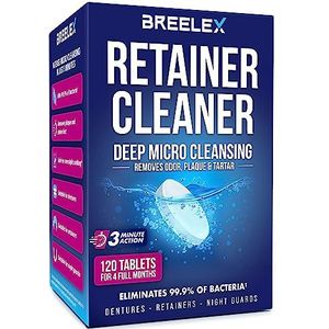 Retainer Cleaner Tabletten - 120 stuks voor 4 maanden - Heldere Prothese Reiniging in 3 Minuten - Tandhouders voor Aligner - Mond & Nachtbeschermers - Valse tanden bleken - Verwijdert Geur & Plaque