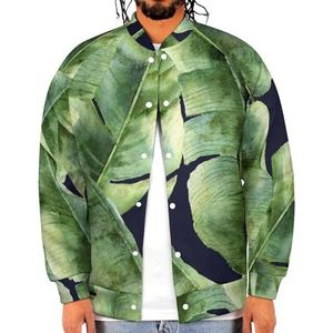Aquarel Banaan Palm Bladeren Grappige Mannen Baseball Jacket Gedrukt Jas Zachte Sweatshirt Voor Lente Herfst