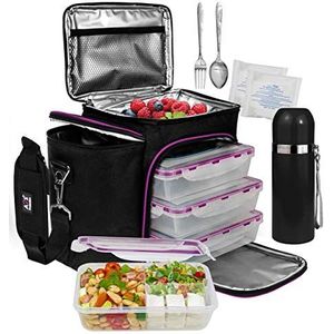 A2S bescherming volledige maaltijd Prep Lunch Box koelbox koeltas 3x portie controle Bento Lunch container, 270 g