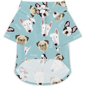 Mopshond ras Franse Bulldog Bull Terrier Grappige Hond Shirt Button Down Hawaii Shirt Grappige Doek Huisdier Ademend T-shirts Gift voor Kleine Honden En Katten