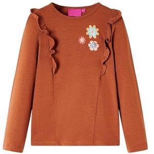 Kindershirt met lange mouwen 116 cognackleurig, t shirt voor kinderen, long sleeve t shirt, t shirt kids, t shirt met lange mouwen, long sleeve shirt