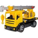 Lena 02176 - Starke Riesen kraanwagen geel, Giga Trucks kraan ca. 70 cm, robuuste kraanauto, XXL kraanvoertuig met uitschuifbare lier tot 1,05 m, 270° draaibaar bovendeel, voor kinderen vanaf 3 jaar