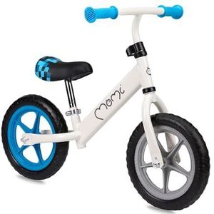 MoMi Fleet Loopfiets - Lichtgewicht Balance Bike - geschikt vanaf 3 jaar - Beige-Blauw
