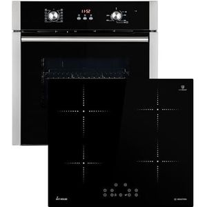 Fornuis: 60cm Inbouw oven BO8805SS + 59cm Inductie kookplaat IH5900RL | Hete lucht | Automatische timer | SET8805IH59RL