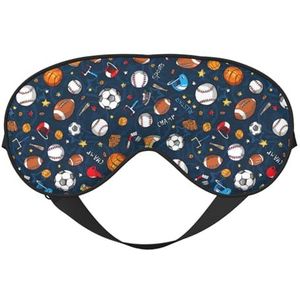 Sport Baseball Game Printing All-Occasion Sleep Eye Mask met dubbele zijden verstelbare riem perfect voor ploegen en reizen