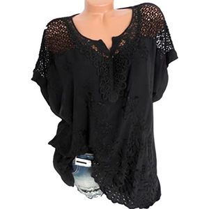 5 kleuren 9 maten tops mode vrouw blouses 2022 zomer V-hals geborduurde korte mouw vleermuis shirt economische kleding