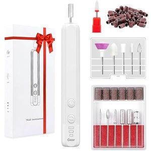 Bacxzomx Professionele elektrische nagelvijl, 12-in-1, USB, oplaadbaar, draadloos, elektrisch, draagbaar, manicure- en pedicureset