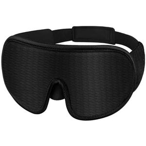 UYFRD 3D slaapmasker blokkering slaapmaskers voor vrouwen mannen, met verstelbare riem, zachte, comfortabele reisoogschaduw (zwart, 1 stuk)