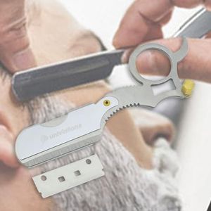 Goud Zwart Zilver Tandwielvormig handvat Ontwerp Scheermessen met mesjes Ontharing Scheermes Baard Gezicht Onderarm Roestvrij lichaam Wenkbrauwtrimmers Kapper Scheermessen Snor Baard verwijderen (Kle