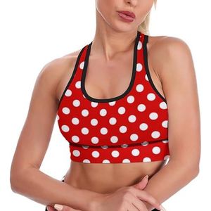 Rood Wit Polka Ladybug Dot Vrouwen Tank Top Sport BH Yoga Workout Vest Atletische Bras