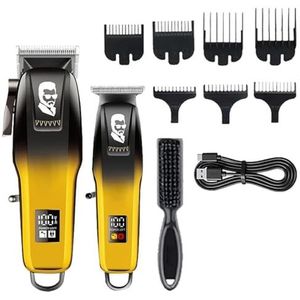 Tondeuse voor mannen, 2 STKS Professionele Kapper Tondeuse Set Draadloze Zero Gapped Haar Baard Trimmer Mannen Afwerking Haar Snijmachine