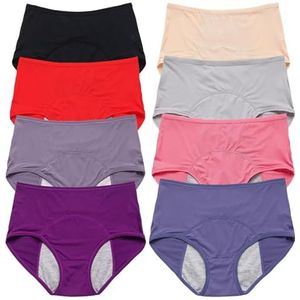 Nieuwe upgrade lekvrij damesondergoed, hoge taille lekvrij ondergoed grote maten slips, incontinentie ondergoed voor vrouwen (8XL, 8 stuks)