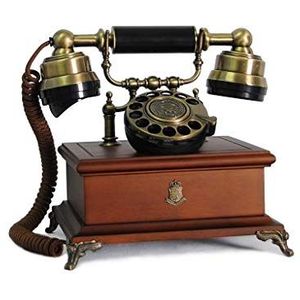 Telefoon Telefoon Retro Home Draaiknop Vintage Antiek Massief Houten Vaste Vaste Telefoon