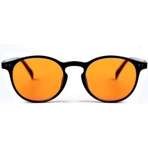 NOBLUE - Bril met blauwlichtfilter voor heren en dames, blauw licht bril voor 's avonds, oranje computerbril met blauwfilter, 100% bescherming tegen blauw licht bij gaming, computerwerk, zwart, 12-144