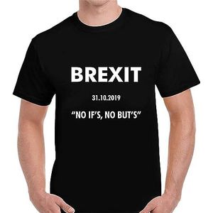 Leaving EU Brexit Boris Johnson No If's No But's Quote Unisex T Shirt Tee overhemden(Small)