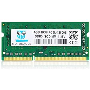 motoeagle 4GB 1Rx8 PC3L 12800S DDR3L 1600 SODIMM RAM DDR3 12800 PC3 1600MHz 204-Pin CL11 Dual Rank Notitieboek, werkgeheugen 1,35 V