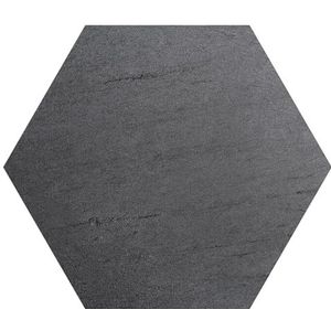 DEQORI Hexagon Wandbehang, zelfklevend 55 x 47,6 cm, leisteen motief met steenlook, textielcanvas, verwijderbaar, decoratief en vormvast, voor woonkamer, kantoor, hal of kinderkamer