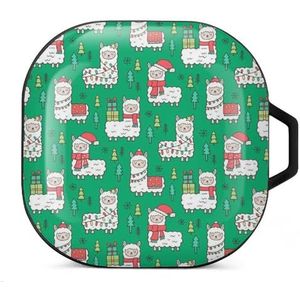 Vakantie kerst lama's oordopjes hoesje compatibel met Samsung hard shell beschermhoes zwart-stijl