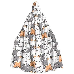 Oranje Katten (1) Unisex Oversized Hoed Cape Voor Halloween Kostuum Party Rollenspel